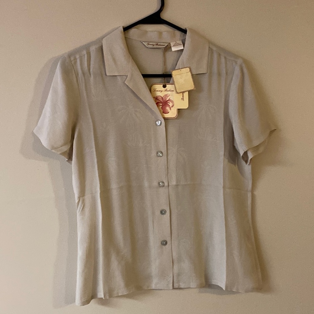 Size Small Tommy Bahama Button Down Top with Palm Tree Print